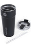 Splitflask 2 drink tumbler lid with straw - black