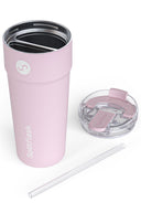 Splitflask 2 drink tumbler lid with straw - pink