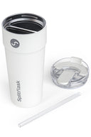 Splitflask 2 drink tumbler lid with straw - white