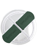 Splitflask 2 drink tumbler lid with 2 straws - green