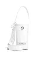 Splitflask 2 drink tumbler lid with straw - white sling bag