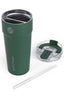 Splitflask 2 drink tumbler lid with straw - green