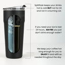 30oz DUAL CHAMBER TRAVEL MUGS FOR COFFEE & WATER